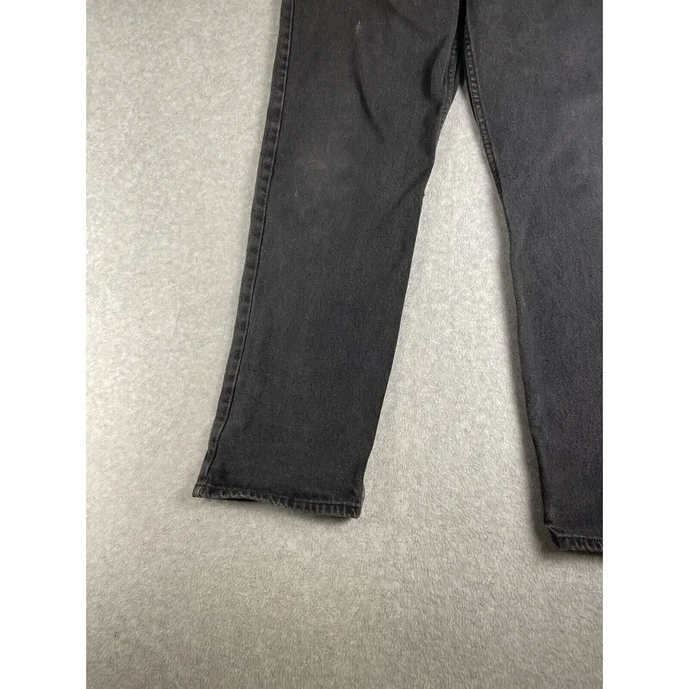 Levis 505 Jeans Adult 36x32 Black Denim Regular Fit Straight Leg Distressed